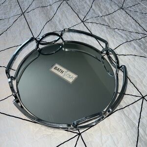 Silver Decorative Mirror Tray